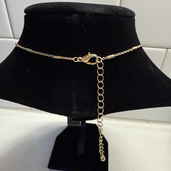 Floating Hearts Gold Tone and Crystal Pendant Necklace - Picture 5 of 7